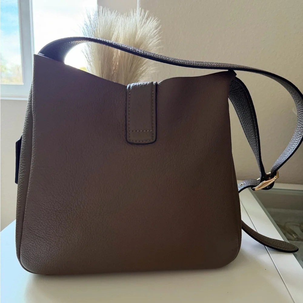 Coach Hadley Convertible Crossbody Bag pebbled leather Gold Dark Stone - Picture 2 of 3